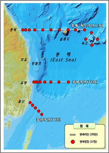 동해해역 해류조사 구역도/사진제공=국립해양조사원