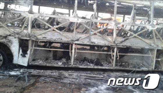 15일(현지시간) 발생한 폭발 사고 차량.  (출처=트위터 갈무리) © News1