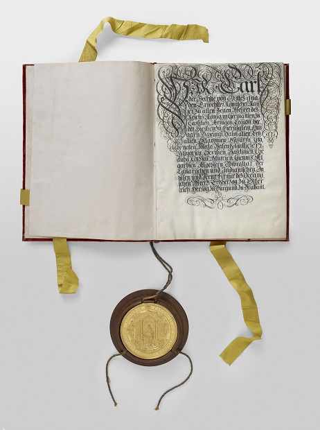 리히텐슈타인 공국의 성립을 카를 6세 황제로부터 인정받은 문서. /사진 제공=문화재청