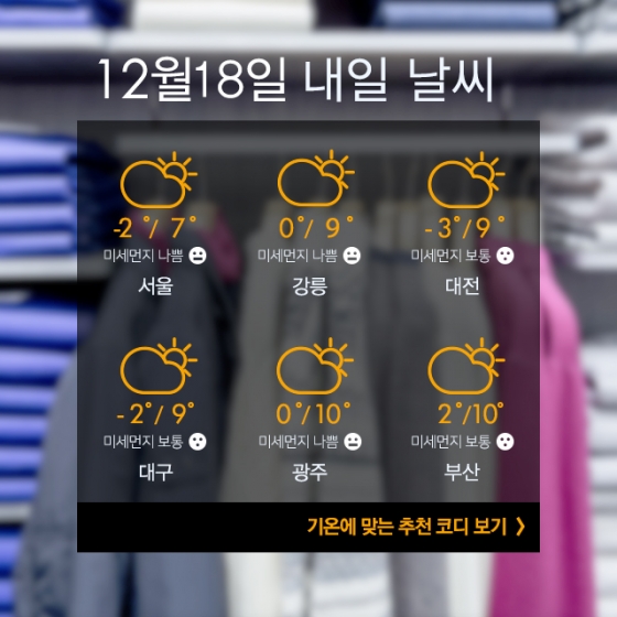 [내일뭐입지?]평년과 비슷한 날씨, 화사한 코트 코디법