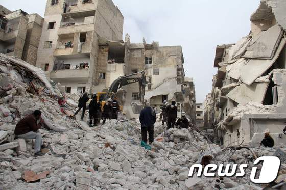전쟝으로 폐허가 된 시리아 서북부 이들리브주 지역. © AFP=뉴스1
