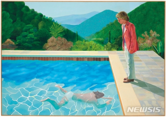 영국 출신의 세계적인 화가 데이비드 호크니의 1972년작 '예술가의 초상(수영장의 두사람)(Portrait of an Artist (Pool with Two Figures)/사진=뉴시스