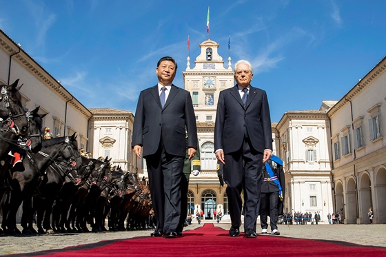 시진핑 중국 국가주석과 세르지오 마타렐라 이탈리아 대통령. /AFPBBNews=뉴스1