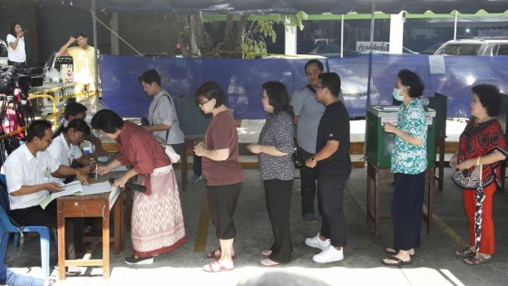 【방콕 =AP/뉴시스】태국 방콕에서 지난 24일 유권자들이 총선에 참여하고 있다. 2019.03.24