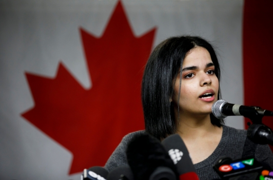 지난 1월 캐나다로 망명한 사우디 출신의 10대 소녀 라하프 무함마드 알-쿠눈. /AFPBBNews=뉴스1