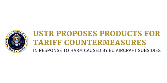 EU의 항공기 보조금 지급에 대해 보복 관세를 부과할 수 있음을 알리는 USTR 자료 제목. /사진=USTR