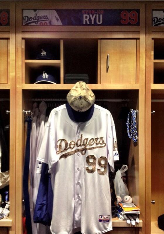2014년 류현진이 입었던 메모리얼 데이 LA 다저스 유니폼./사진=LA 다저스 공식 트위터