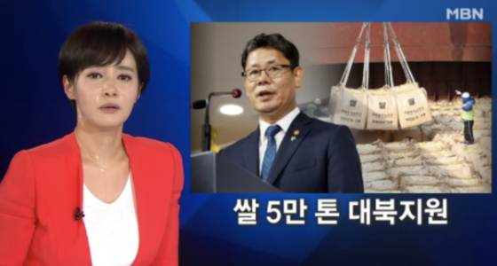 김주하 MBN 앵커가 19일 '뉴스8' 생방송을 진행하다 식은땀을 흘리고 있다. /사진=MBN '뉴스8' 캡처