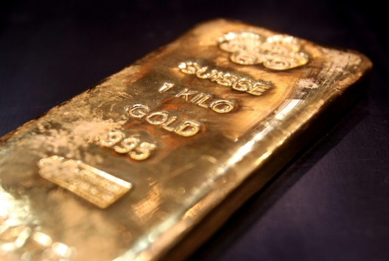 아랍에미리트(UAE) 두바이의 한 금은방에 전시된 1kg 무게의 금괴. /사진=로이터