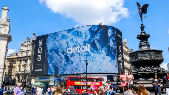삼성전자가 지난 5월 영국 런던의 랜드마크로 꼽히는 '피카딜리 서커스' 전광판에서 대대적으로 'QLED 8K TV'를 광고했다. /사진제공=삼성전자