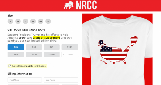 미국 공화당 의회위원회(NRCC)가 내놓은 '그린란드 티셔츠' /사진=NRCC 홈페이지