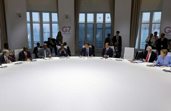 26일(현지시간) 프랑스 비아리츠에서 열린 주요7개국(G7)정상회의에서 각 국 정상들이 모여 있다. /사진=로이터 