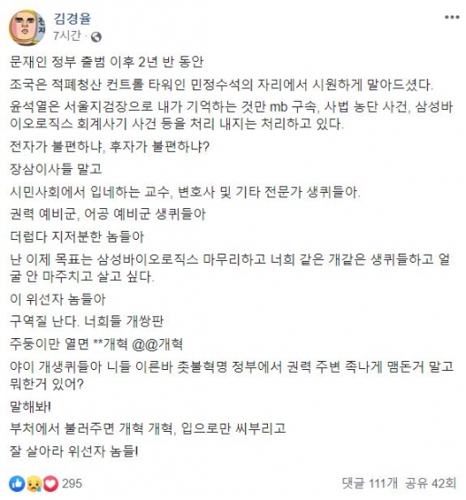 /사진=김경율 참여연대 집행위원장 페이스북