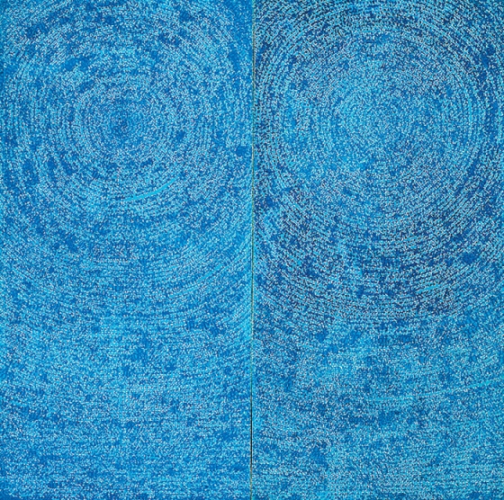 김환기, Universe 5-IV-71 #200, 1971,  코튼에 유채, 254 x 254 cm (2 panels)  ⓒ(재)환기재단∙환기미술관 