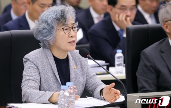 박은정 위원장이 권익위·국가보훈처에 대한 국정감사에서 의원질의에 답변하고 있다. 장수영 기자