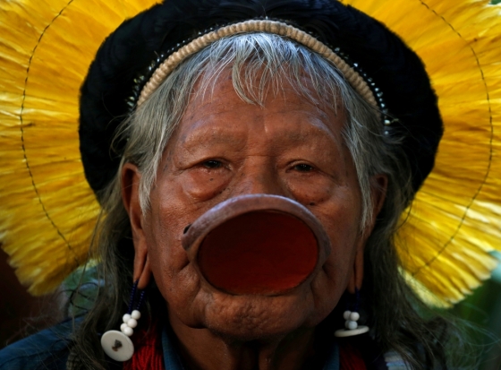 브라질 카야파족의 족장 라오니 메투티레. /사진=로이터