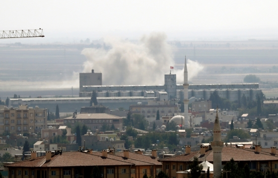 12일(현지시간) 터키가 공습한 시리아 북동부의 라스알아인. /사진=로이터.