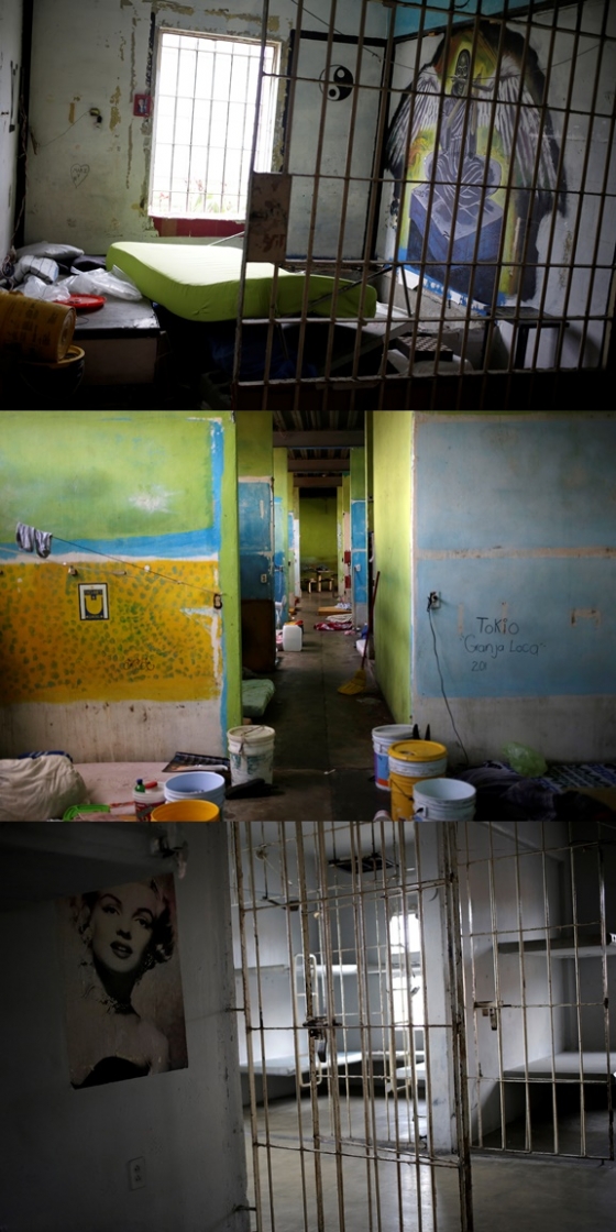 외국 매체가 찍은 멕시코 감옥의 사진. 녹슨 시설과 제대로 갖춰지지 않은 침구 등이 눈에 띈다. /사진= 로이터 통신