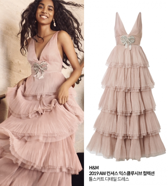 H&M 2019 AW 컨셔스 익스클루시브 컬렉션 튤 스커트 디테일 드레스/사진=H&M