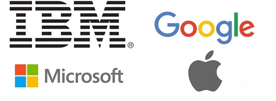 /사진=IBM, 애플, 구글, 마이크로소프트 