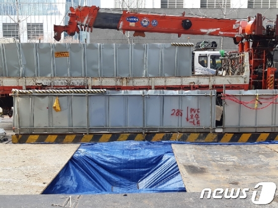 서울 영등포구의 여의도동의 지하보도 공사 현장이 침몰되면서 작업자 1명이 목숨을 잃었다. ©News1 유새슬 기자