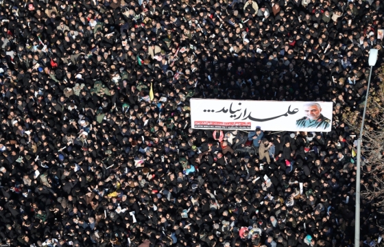 6일 이란 수도 테헤란에서 이란군 최고 실세 거셈 솔레이마니 이란혁명수비대 장례식이 열렸다. /사진=로이터. 