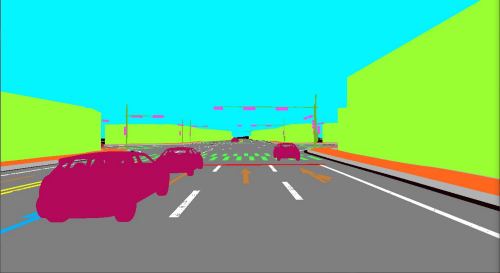 모라이의 자율주행차 시뮬레이션 플랫폼. 가상 카메라 및 라이다 출력 데이터.