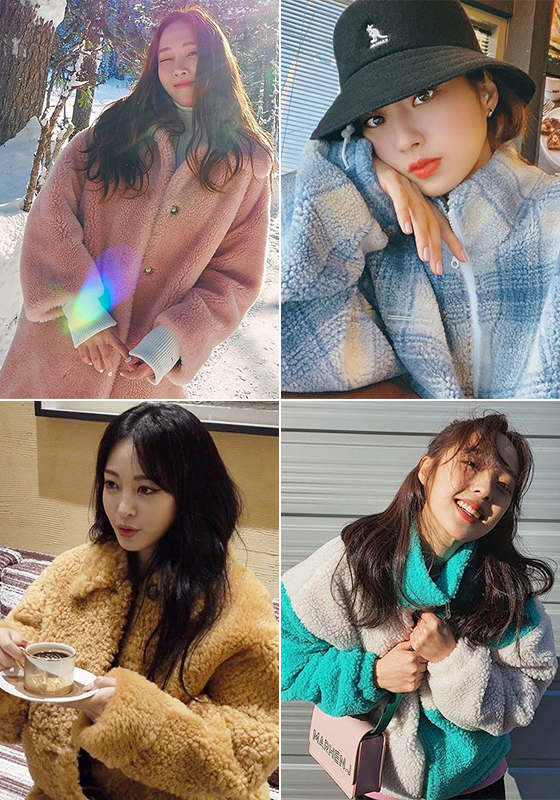 왼쪽부터 시계 방향으로 가수 제시카, 경리, 배우 김보라, 한예슬/사진=각 스타 인스타그램