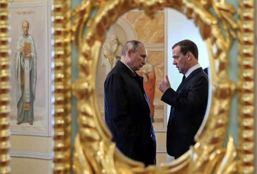 푸틴 대통령과 메드베데프 총리/사진=AFP