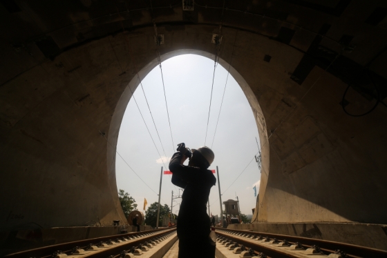 중국 고속철도 건설 현장/사진=AFP