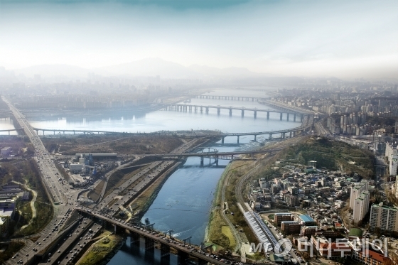 서울 성동구 '서울숲더샵'에서 보이는 한강 조망/사진=머니투데이 사진DB