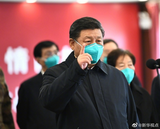 시진핑 중국 국가주석이 신종 코로나바이러스 감염증(코로나19) 발생 3개월 만인 이달 10일 후베이성 우한을 처음 방문했다./사진제공=인민일보
