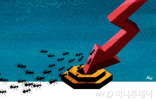 삽화,주식시황1,하락,2,개미,투자자 / 사진=김현정디자이너