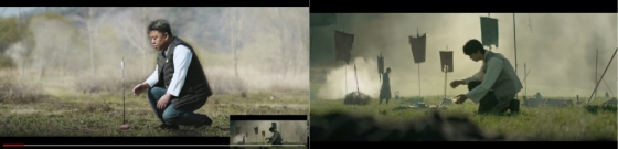 여주시가 패러디한 방탄소년단 'ON' 뮤직비디오(왼쪽)과 방탄소년단의 원작 뮤직비디오(오른쪽) /사진=유튜브 캡처