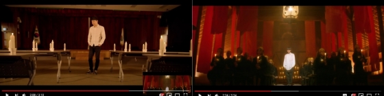 여주시가 패러디한 방탄소년단 'ON' 뮤직비디오(왼쪽)과 방탄소년단의 원작 뮤직비디오(오른쪽) /사진=유튜브 캡처