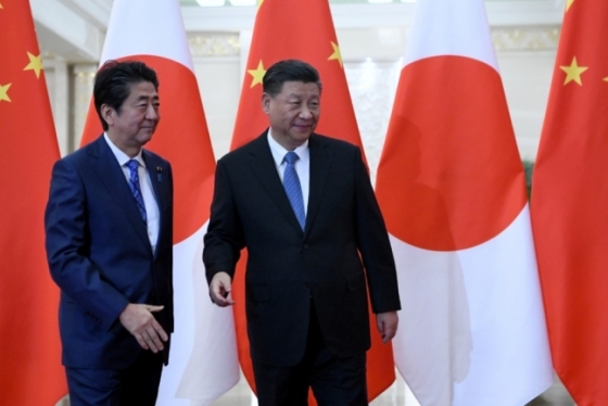 아베 신조 일본총리와 시진핑 중국 국가주석 /사진=로이터통신