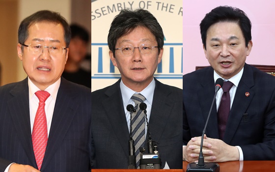 왼쪽부터 홍준표 전 자유한국당 대표, 유승민 미래통합당 의원, 원희룡 제주도지사./사진=머니투데이DB