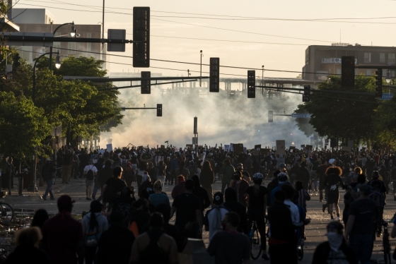 미네소타 주 미니애폴리스 시위 현장. /사진=AFP