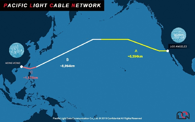 LA와 홍콩을 잇는 '태평양광케이블네트워크'(PLCN) 프로젝트. © 뉴스1