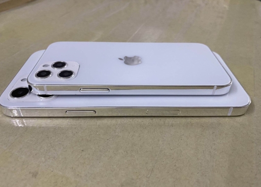 아이폰12 시리즈 추정 모형. 아이폰12(5.4인치)와 아이폰12 프로 맥스(6.7인치) 크기 비교. /사진=소니딕슨 트위터