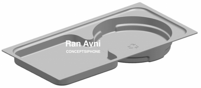 아이폰12 박스 내부 디자인. 애플은 제품 박스를 종이 재질을 사용하지만, 렌더링은 플라스틱처럼 보여진다. /사진=맥루머스
