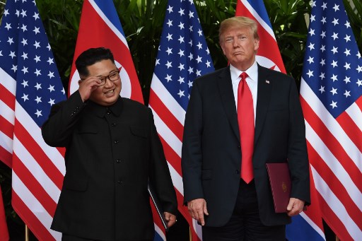하노이 회담 당시 김정은 북한 국무위원장(왼쪽)과 도널드 트럼프 미국 대통령/사진=AFP