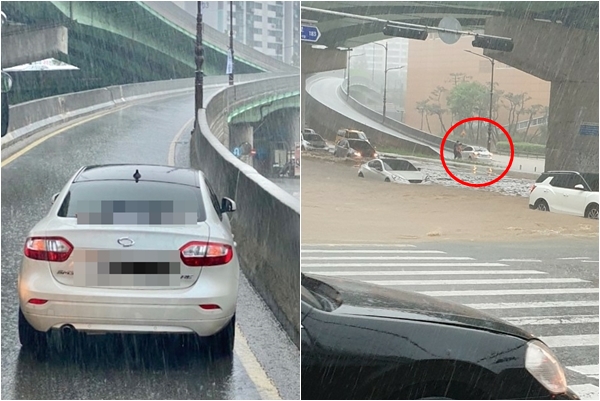 3일 천안·아산 지역의 한 온라인 커뮤니티에는 이날 오후 한 도로에 멈춰있는 차량 사진과 함께 "차주가 없고 뒤에 차들 다 고립됐다고 한다"는 내용의 글이 올라왔다. /사진=온라인 커뮤니티 캡처