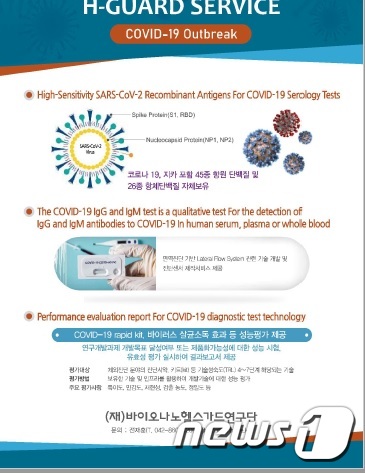 한국생명공학연구원은 면역진단기기 개발 기업의 기술 지원을 위해 이번에 자체 개발한 코로나19 유발 바이러스 핵단백질 항원 4종 등 공급 서비스를 확대 실시한다.© 뉴스1