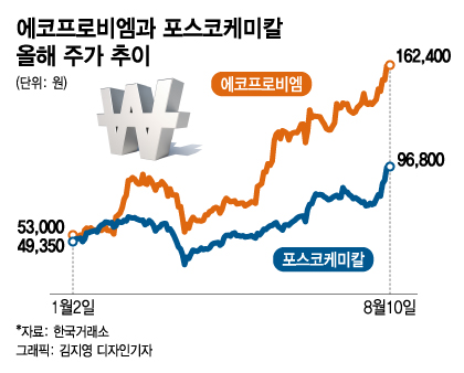 전기차 배터리 낙수효과…주가 3배 뛴 소재기업
