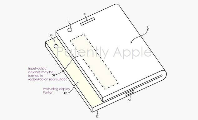 애플이 취득한 접었을 때 화면이 살짝 보이는 스마트폰 특허 /사진=페이턴틀리 애플