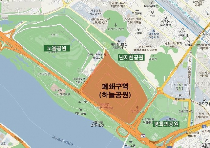 하늘공원 한시폐쇄(9.26.~11.8.)구역 안내도./자료=서울시 제공