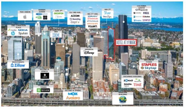 롯데호텔 시애틀 인근에 위치한 주요 글로벌 기업들. /사진=롯데호텔