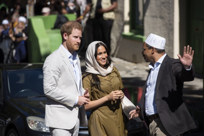 2019년 9월24일 보캅 마을을 방문한 해리 왕자와 메건 마클 /사진=AFP=뉴스1