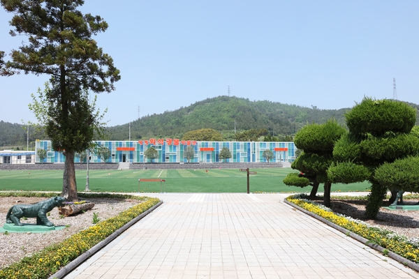 지난해 7월 개장한 신안군 안좌도 세계화석광물박물관. 2009년 폐교한 안창초등학교를 리모델링했다. /사진제공=신안군